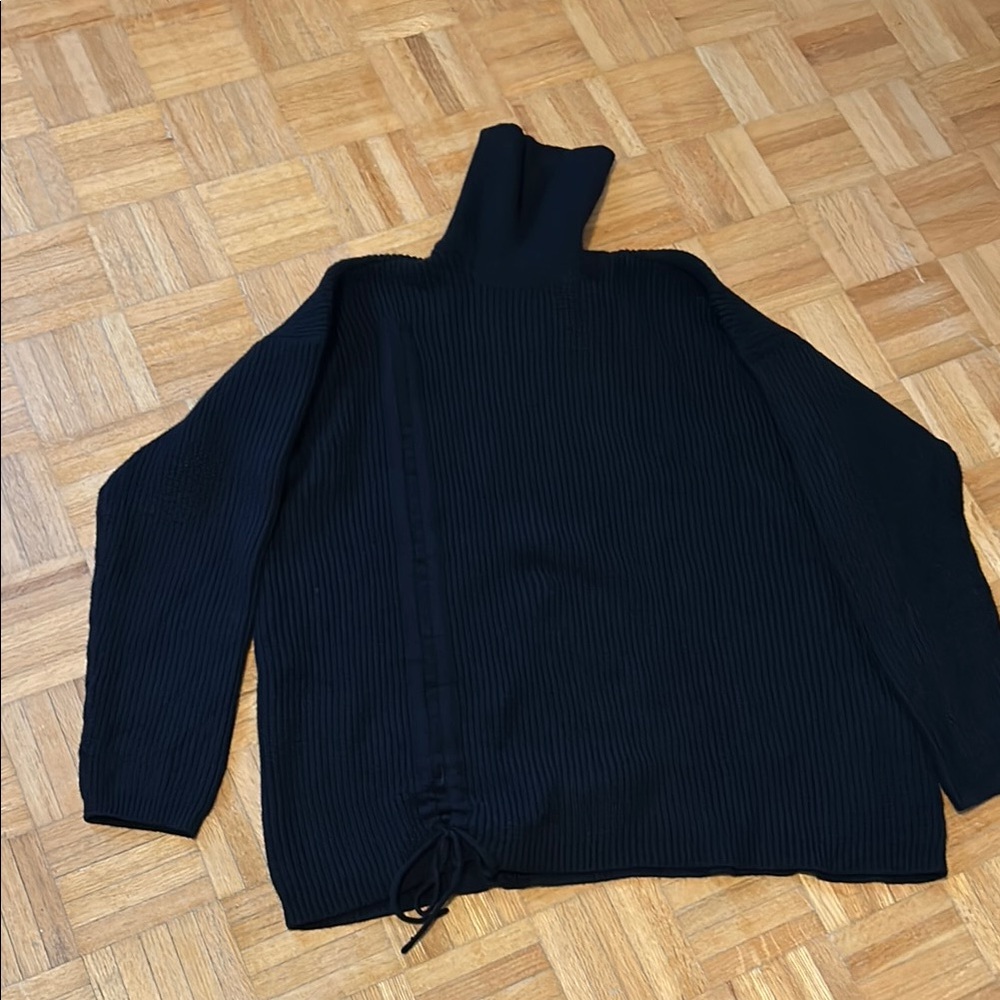 Minimum Black Ribbed Turtleneck Sweater